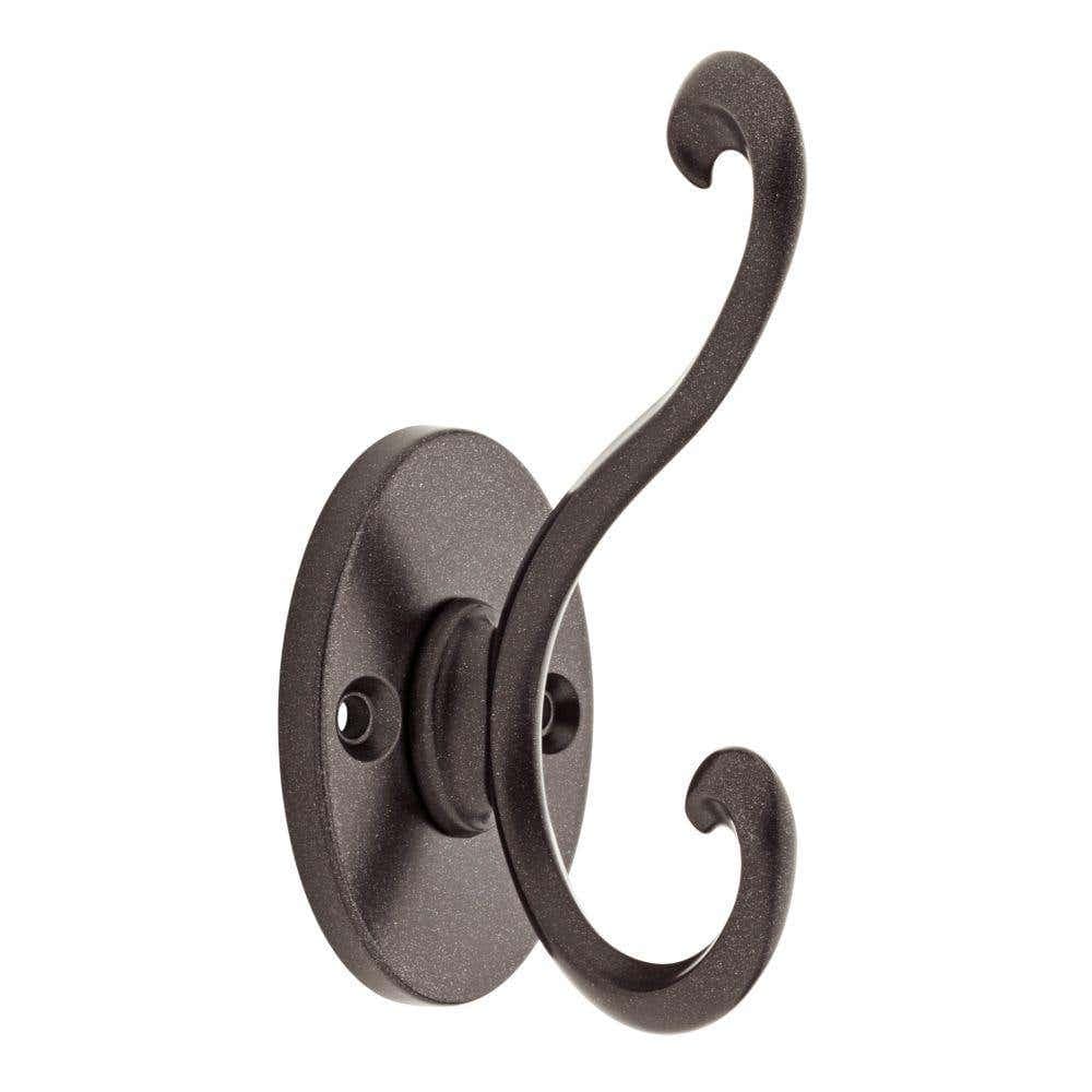 Scroll Design Double Hat & Coat Hook - 100mm - Rustic - Wall/Door Mountable - Decohooks