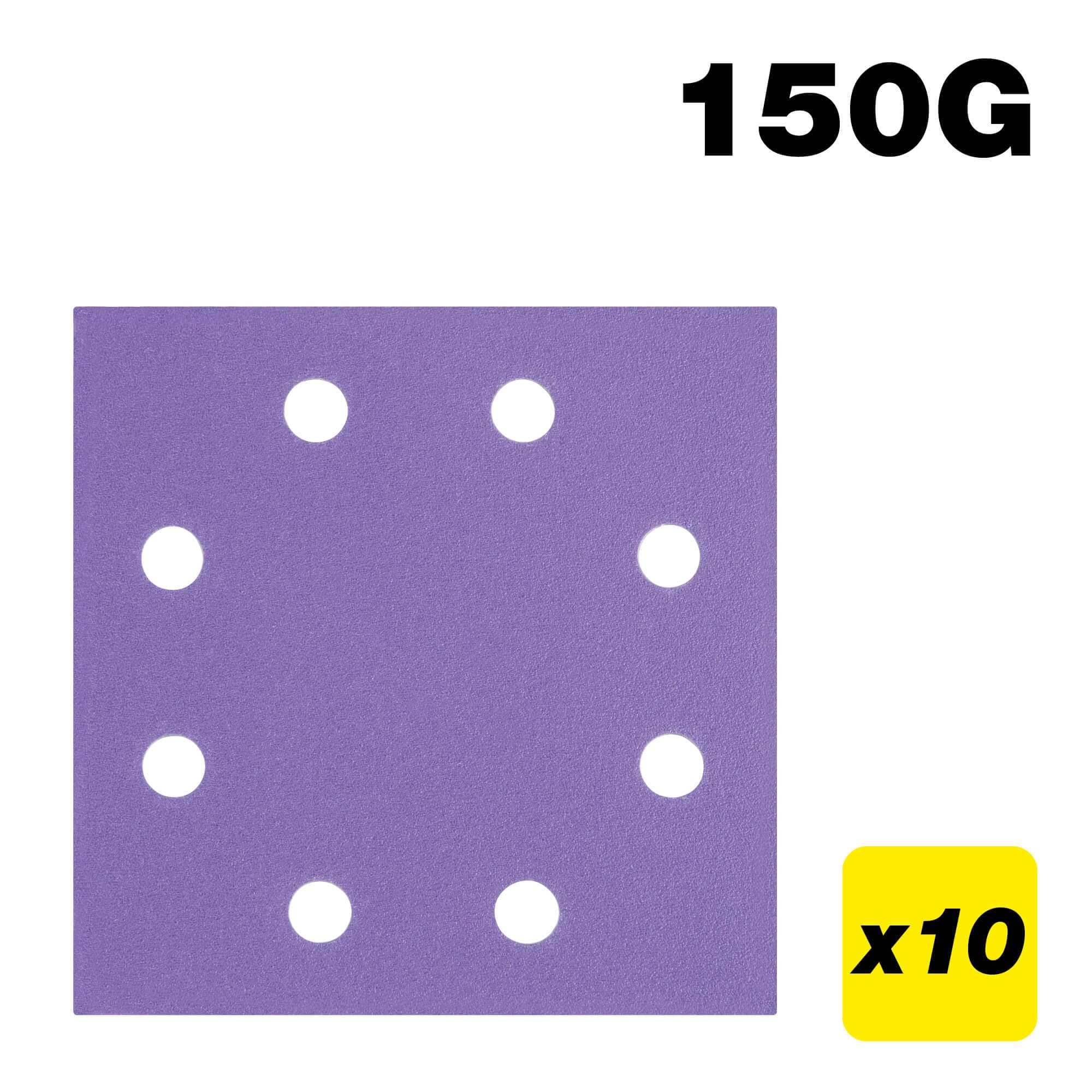 Trend 115 X 115Mm 8-Hole 150G Quarter Sheet Sanding Pad 10 Pack AB/QTR/150A