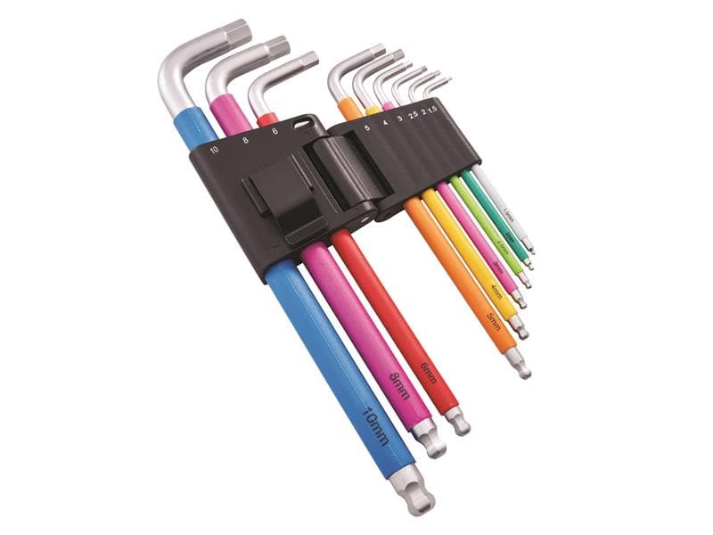 Faithfull Metric Multicoloured Hex Key Set 9 Piece