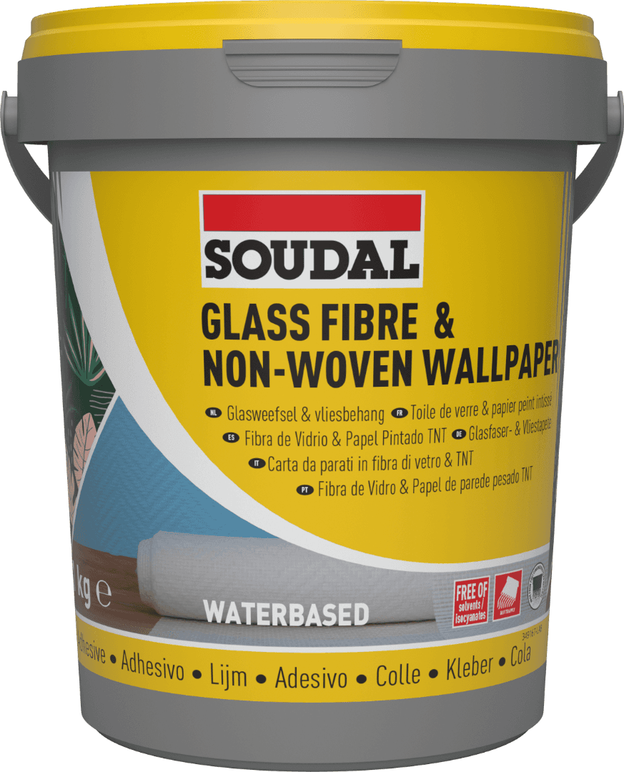 Soudal Glass Fibre & Non-Woven Wallpaper Adhesive White 1Kg 105688
