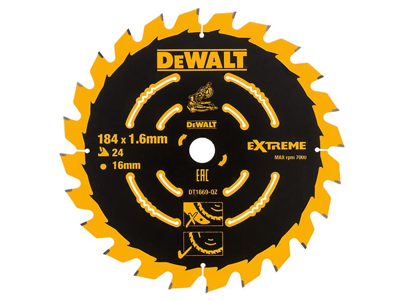 Dewalt DT1669-QZ Cordless Mitre Saw Blade For Dcs365 184 X 16Mm X 24T
