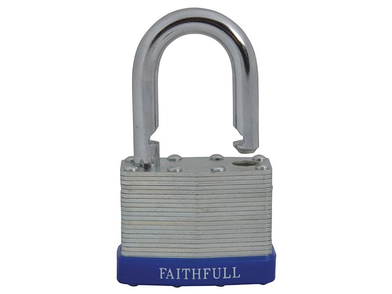 Faithfull QC0150 Laminated Steel Padlock 50Mm 3 Keys