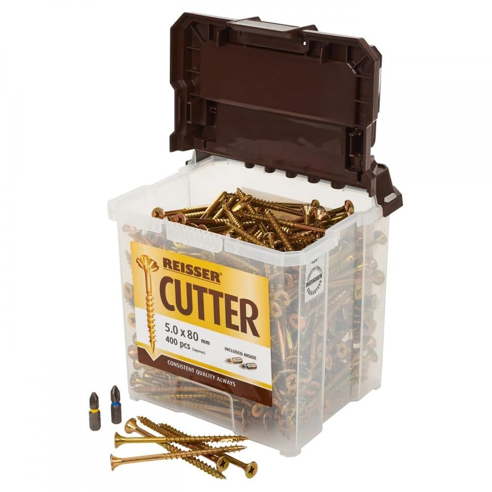 Reisser 82213535PB Cutter Pozi Countersunk Yellow Woodscrews 3.5 X 35 (Tub Of 1400)