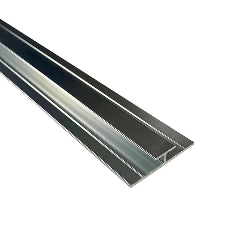 Compact Composite Wall Panel 4mm H Joint Trim - 2450mm Polished Silver