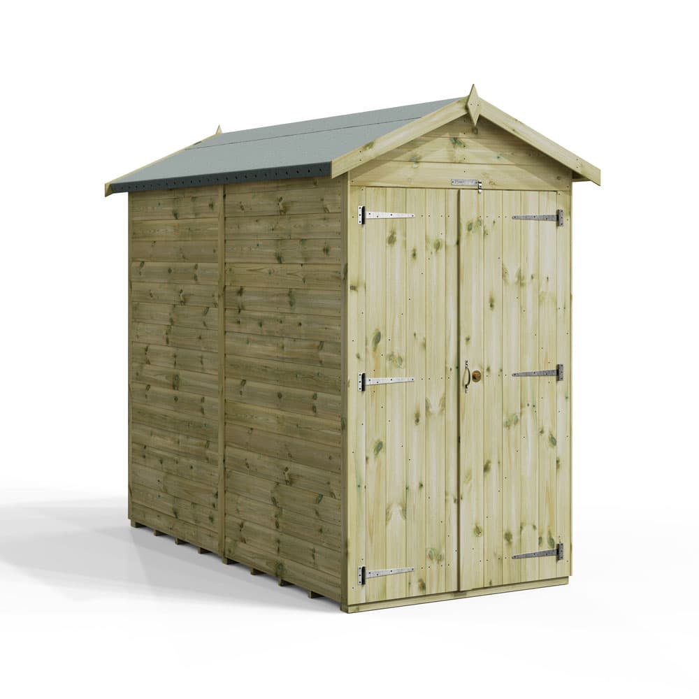 Powersheds 8x4 Premium Powersheds Apex No Windows Double Doors
