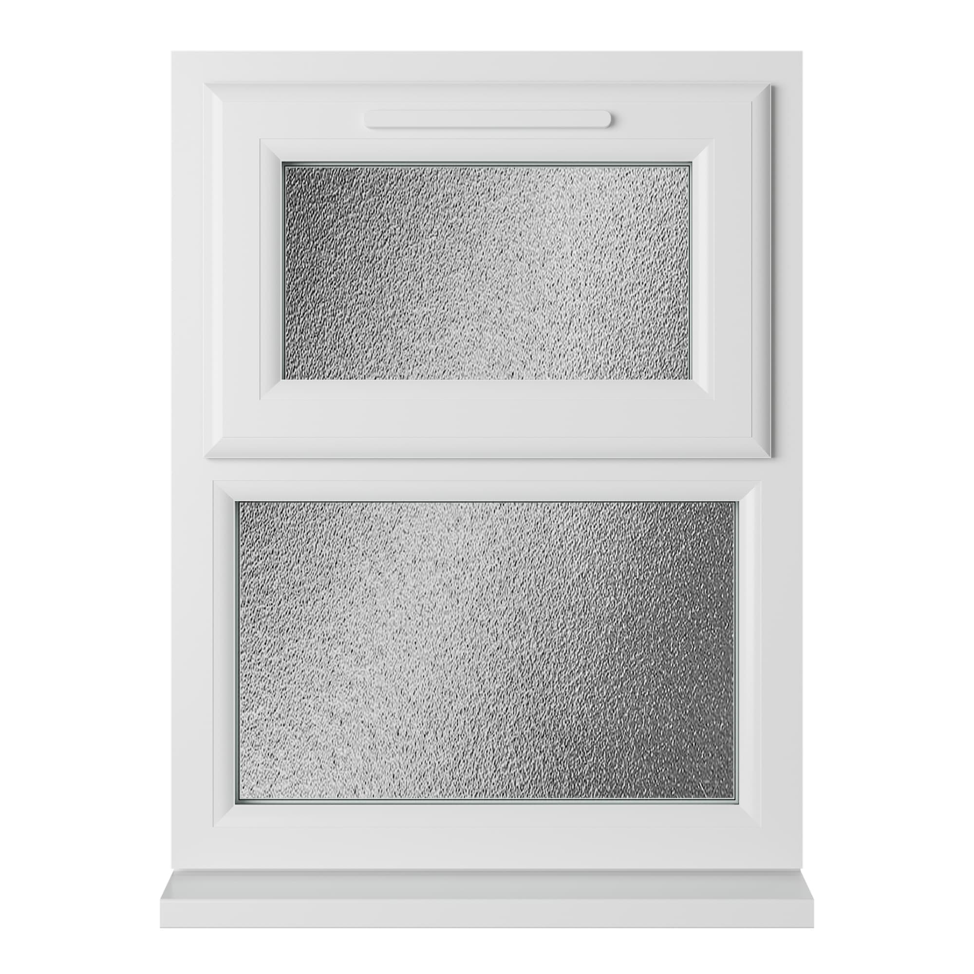 Crystal Triple Glazed uPVC Window White Top Hung 610mm x 820mm Obscure
