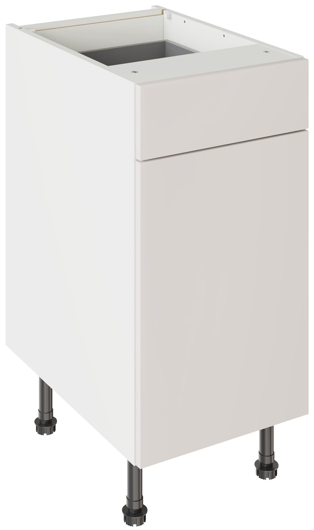 Kitchen Kit Flatpack 400 Drawerline Base Cabinet Slab Super Gloss Light Grey