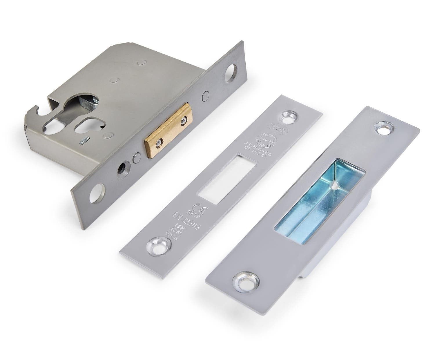 Euro Profile Deadlock - UKCA/CE Certified - Fire Tested - 76mm - Polished Chrome - Security Solutions
