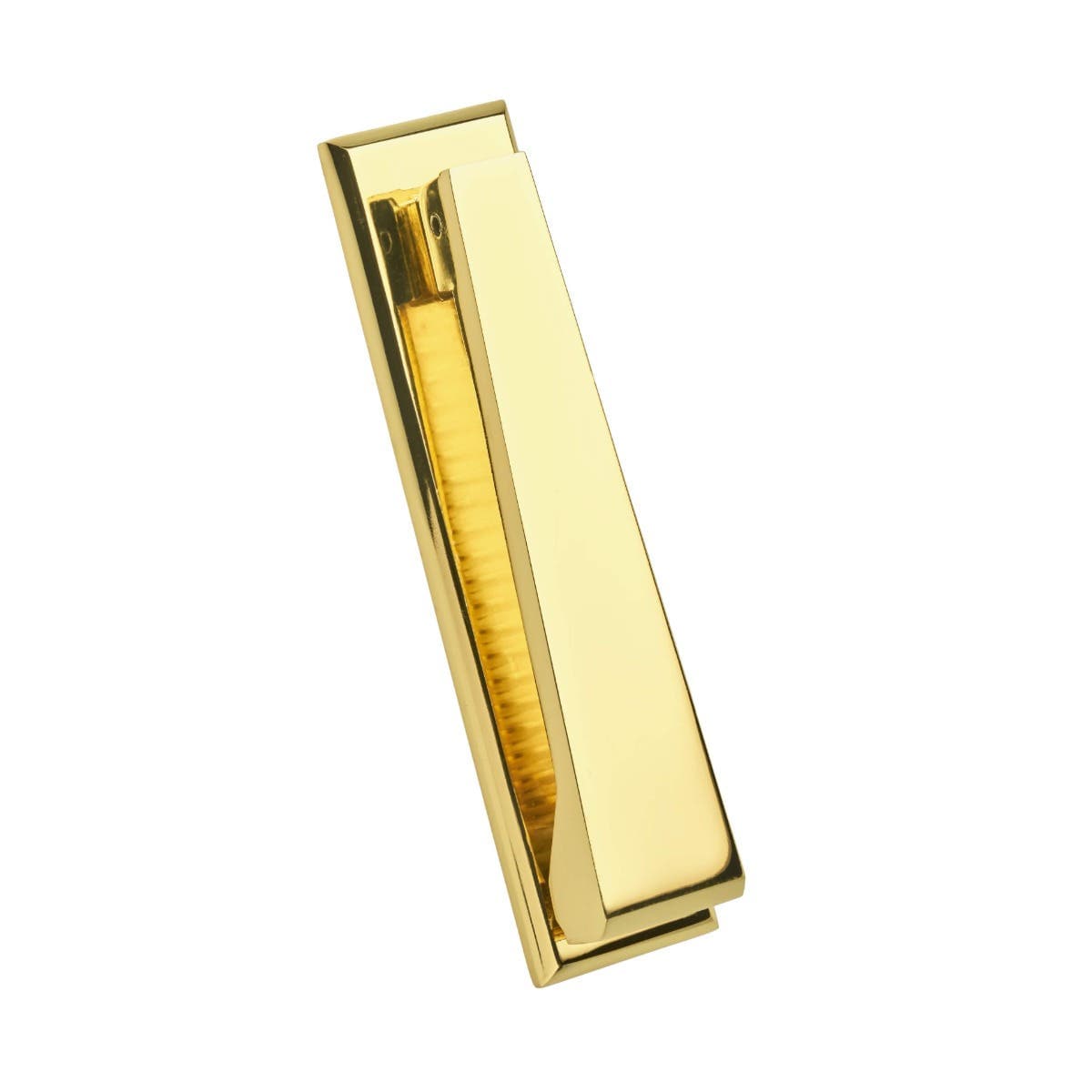 Contemporary Slimline Door Knocker - Polished Brass - 40 x 165mm - Hardware Solutions