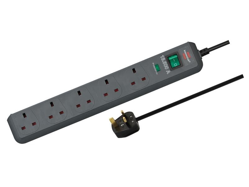 Brennenstuhl 1156753 Eco-Line Extension Lead 240V 5-Gang 13A Anthracite 2M