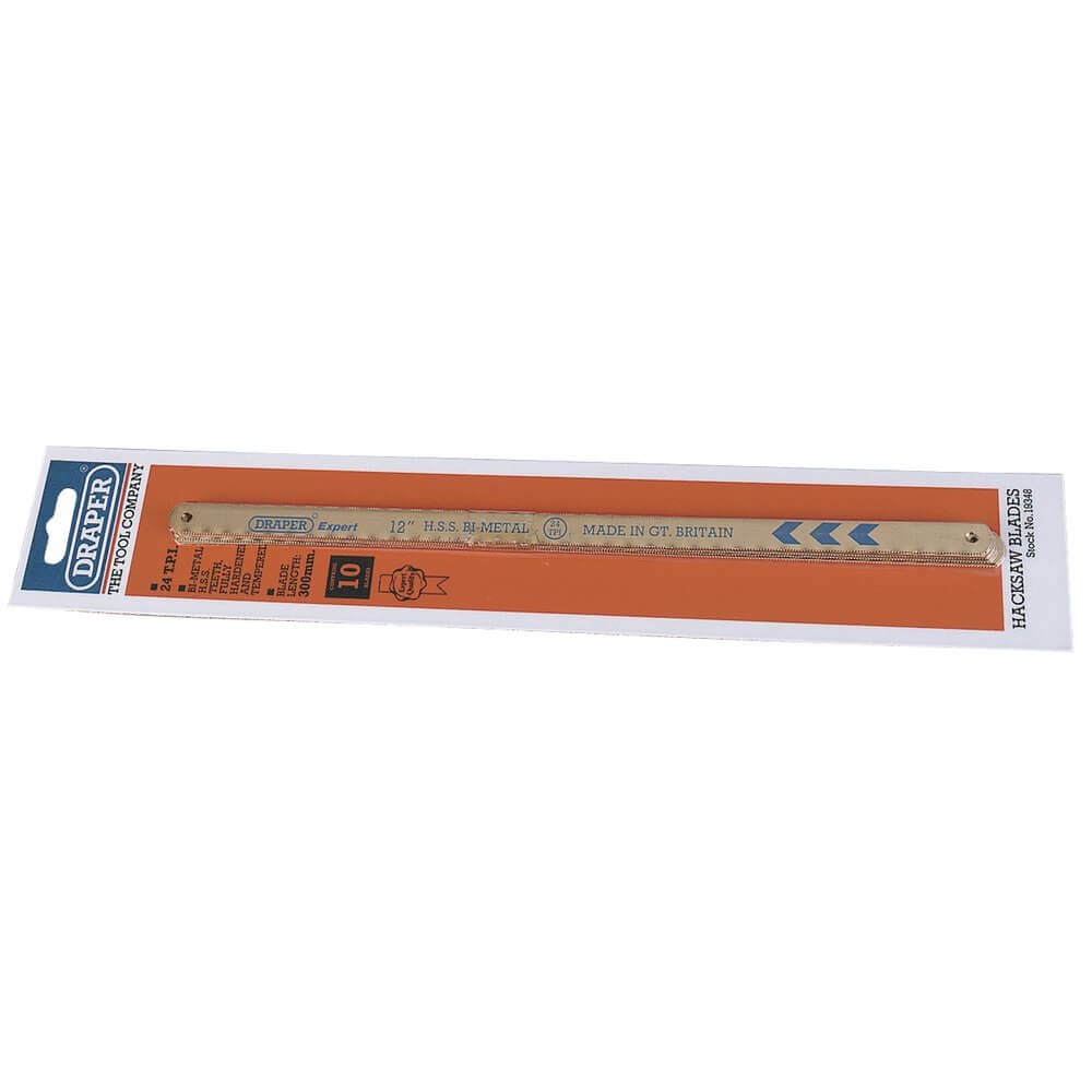 Draper Expert 19348 Bi-Metal Hacksaw Blades 300Mm 24Tpi (Pack Of 10) per card