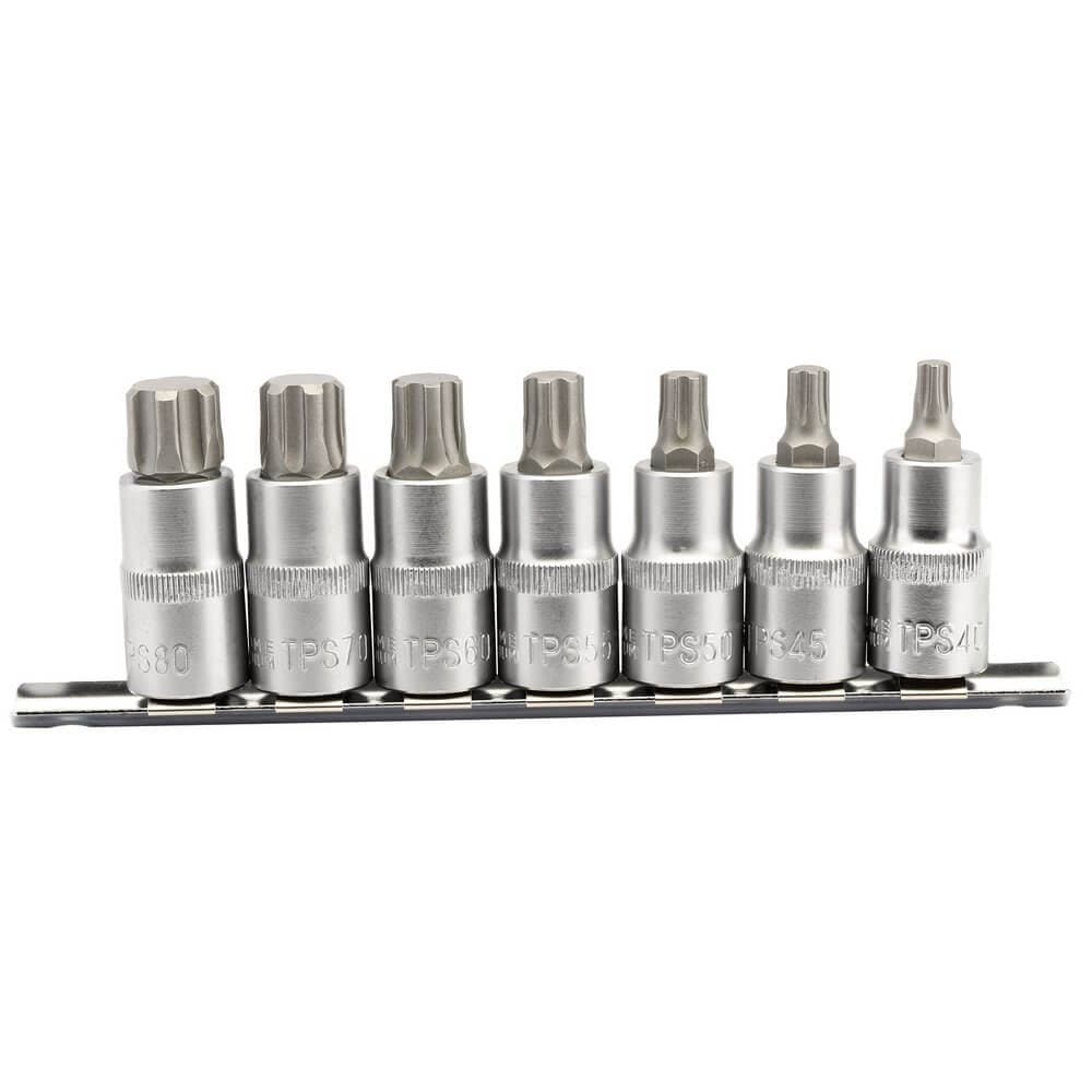 Draper Expert 16341 Draper Tx-Star® Plus Socket Bit Set 1/2in Sq. Dr. 55Mm (7 Piece) per set