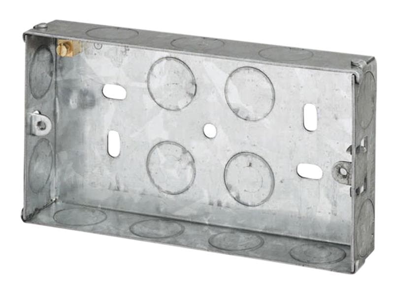 Dencon 8845NB Metal Back Box 2-Gang 25Mm