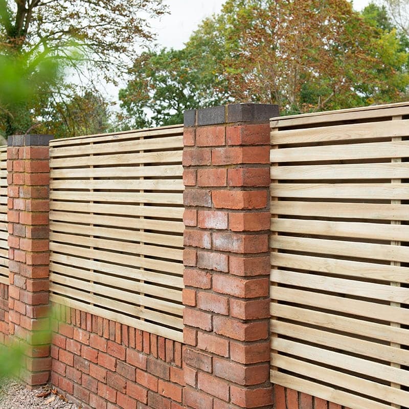 Forest 6' x 4' Pressure Treated Contemporary Double Slatted Fence Panel (1.8m x 1.21m)