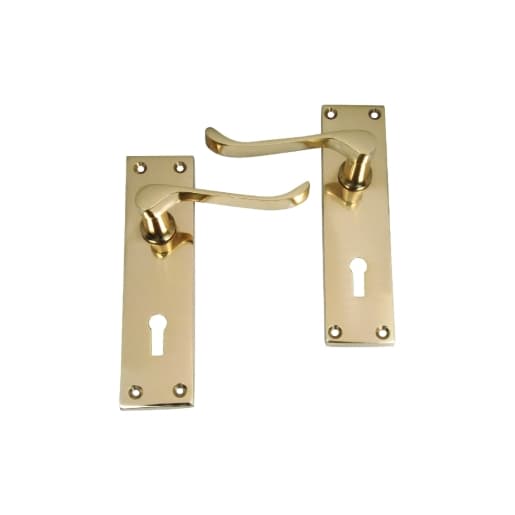 4trade Victorian Scroll Lever Lock Handle Brass