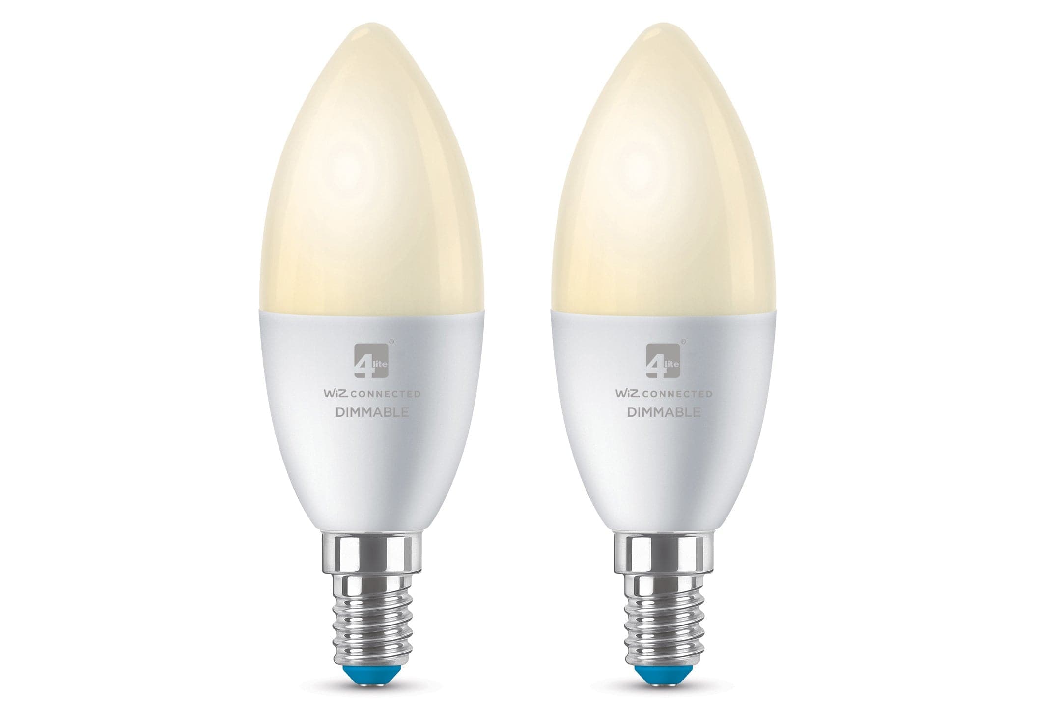 4lite WiZ Connected C37 Candle Dimmable Warm White WiFi LED Smart Bulb - E14 Small Screw