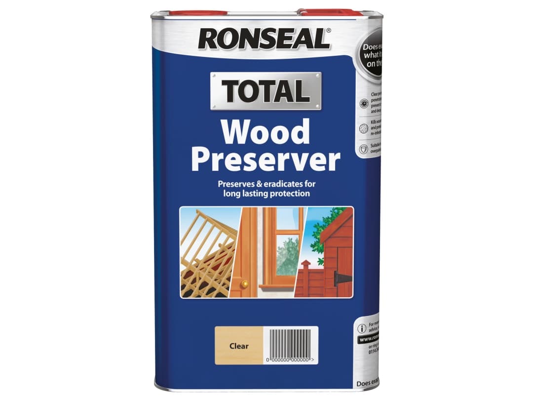 Ronseal Total Wood Preserver Clear 5 litre 37658