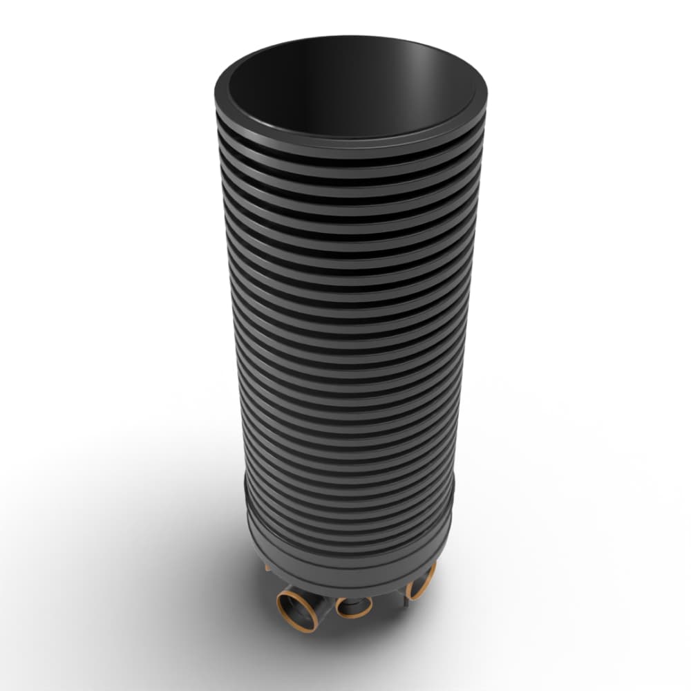 Inspection Chamber Set - 600mm Diameter x 2350mm Depth with 160mm Channel & 110mm & 160mm Inlets