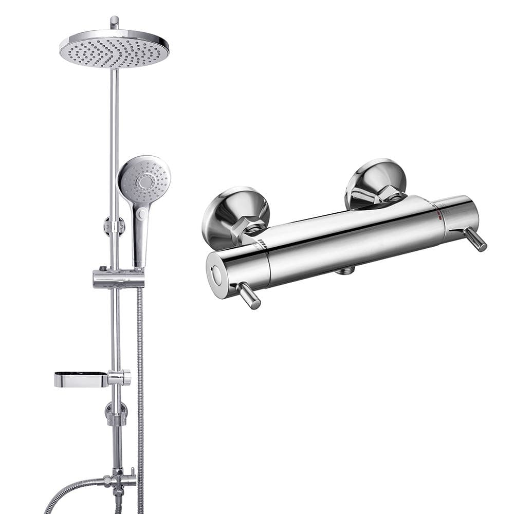 Premium Thermostatic Shower Mixer & Spa Shower Kit - Chrome - Stainless Steel