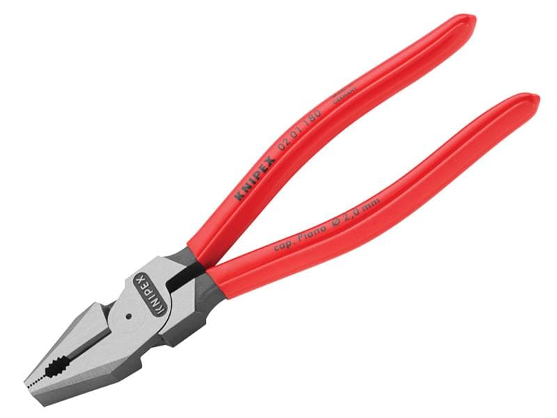 Knipex 02 01 180 SB High Leverage Combination Pliers Pvc Grip 180Mm