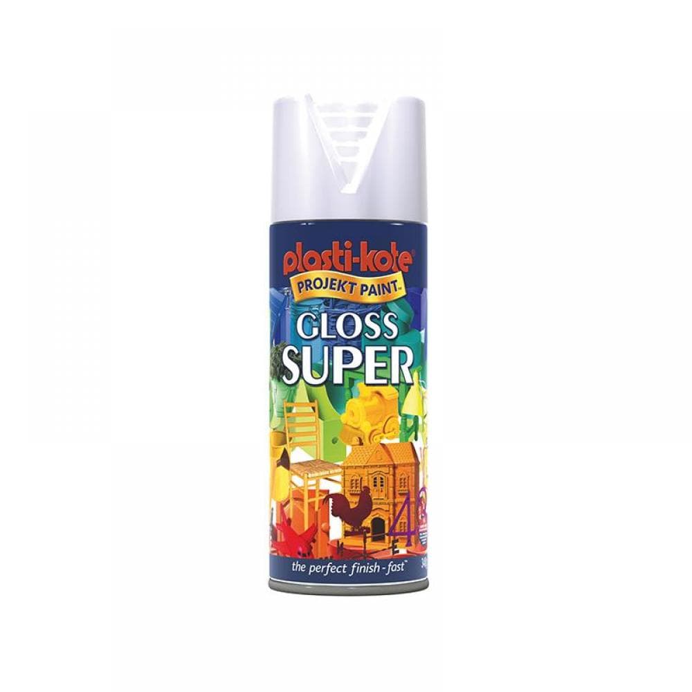 Plastikote 011109 Gloss Super Spray White 400Ml