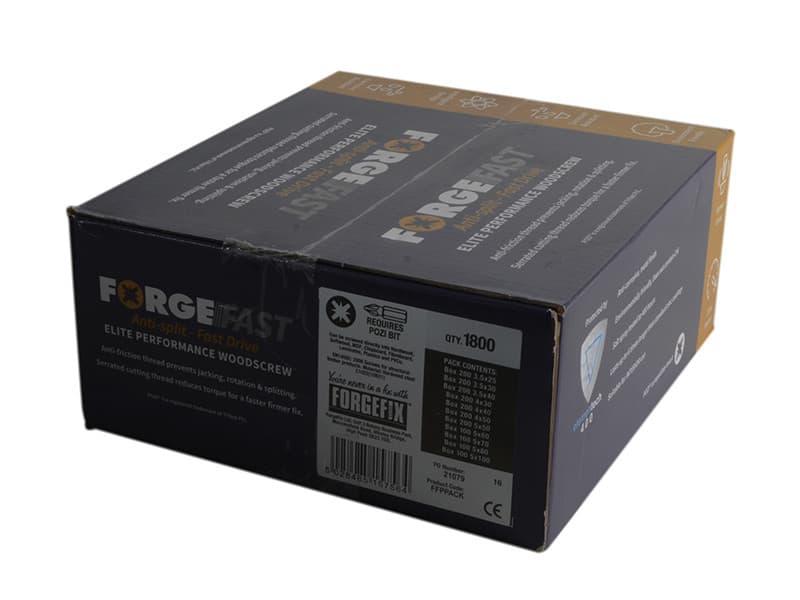 Forgefix FFPPACK Forgefast Pozi Compatible Wood Screw Forge Pack 1800 Piece