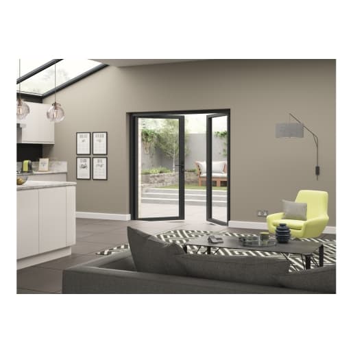 Extenal Grey Aluminium French Door 1790 x 2090mm High Open in
