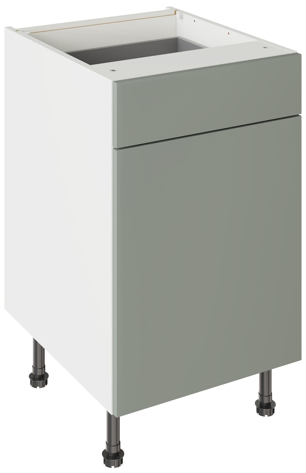 Flatpack 500 Drawerline Base Cabinet Slab Supermatt Agave Green