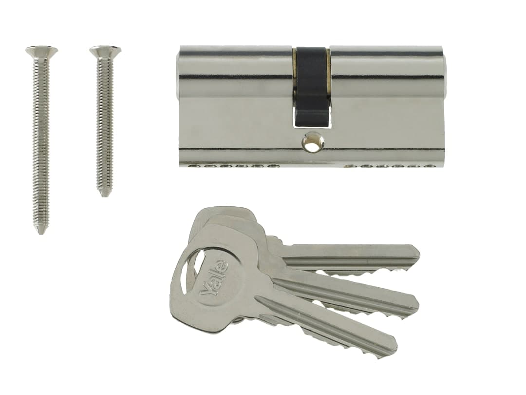 Yale Locks Euro Double Cylinder Kitemark 40 x 50 (100mm) Nickel Plated Visi PKM4050-NP