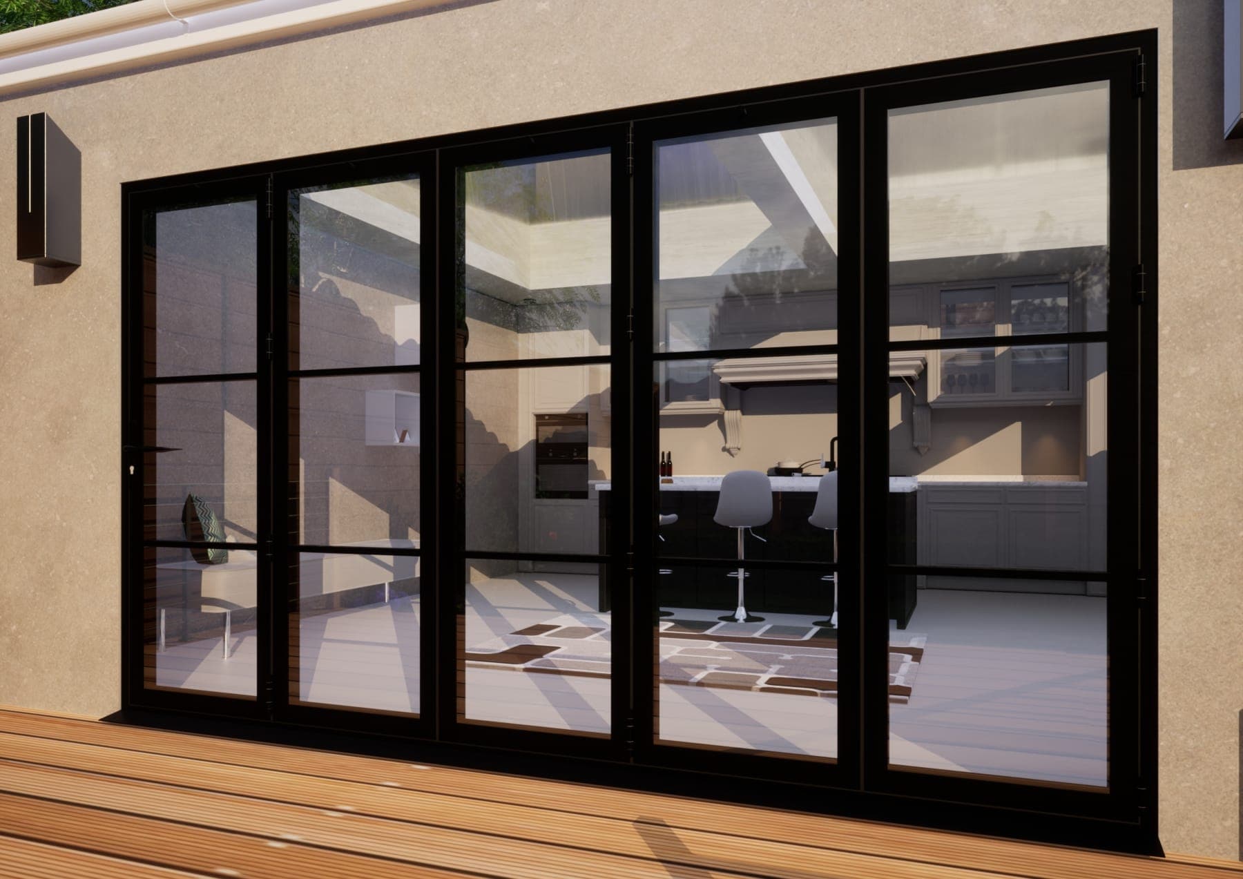 Heritage Aluminium Bifold Door Part Q Compliant - 3600mm Black - 5 Right