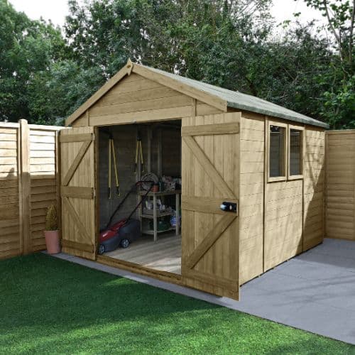 Forest Garden Tongue & Groove Apex Shed - Double Door - 10' x 8'