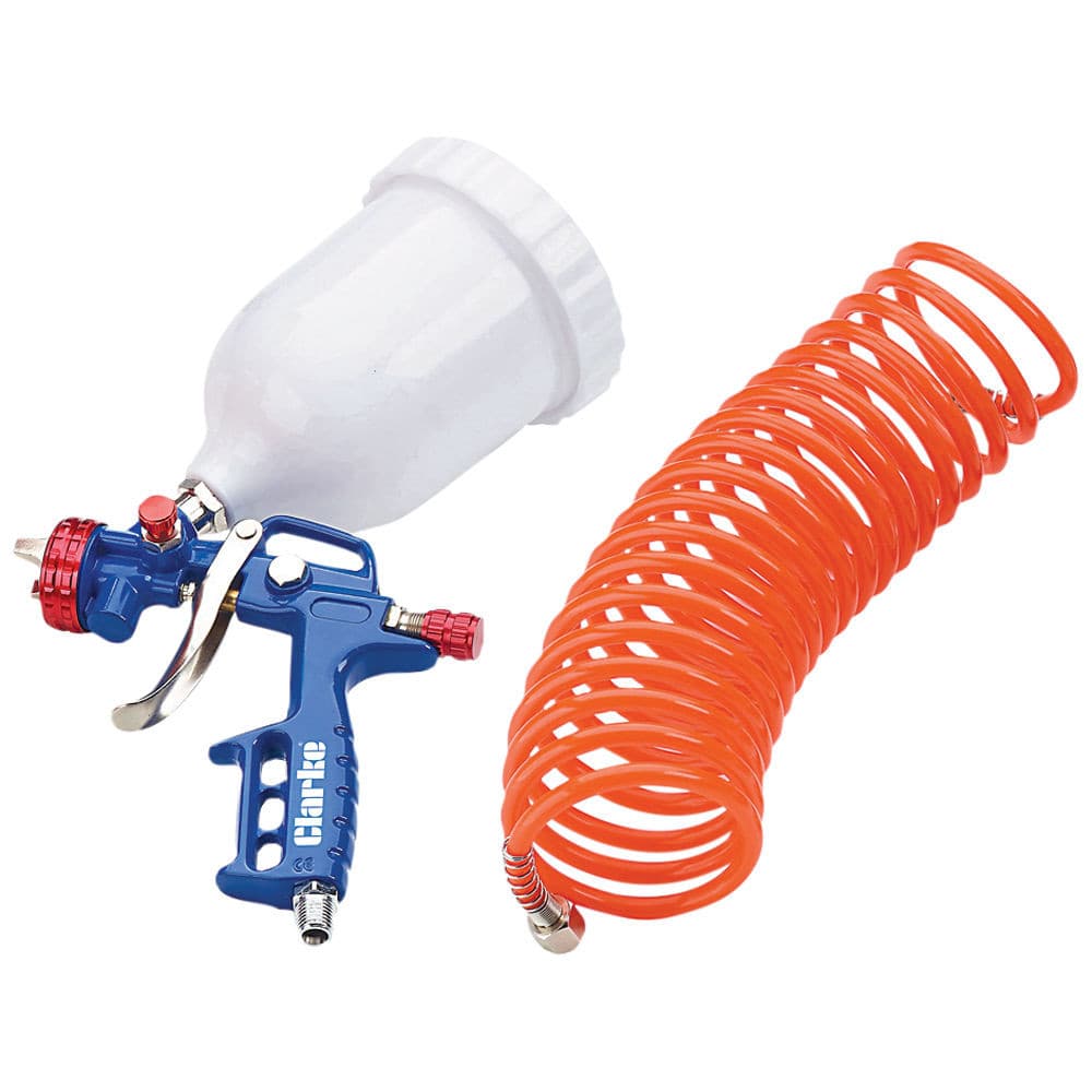 Clarke 3108000 Kit300B Gravity Fed Sprayer And 5 Metre Air Recoil Hose