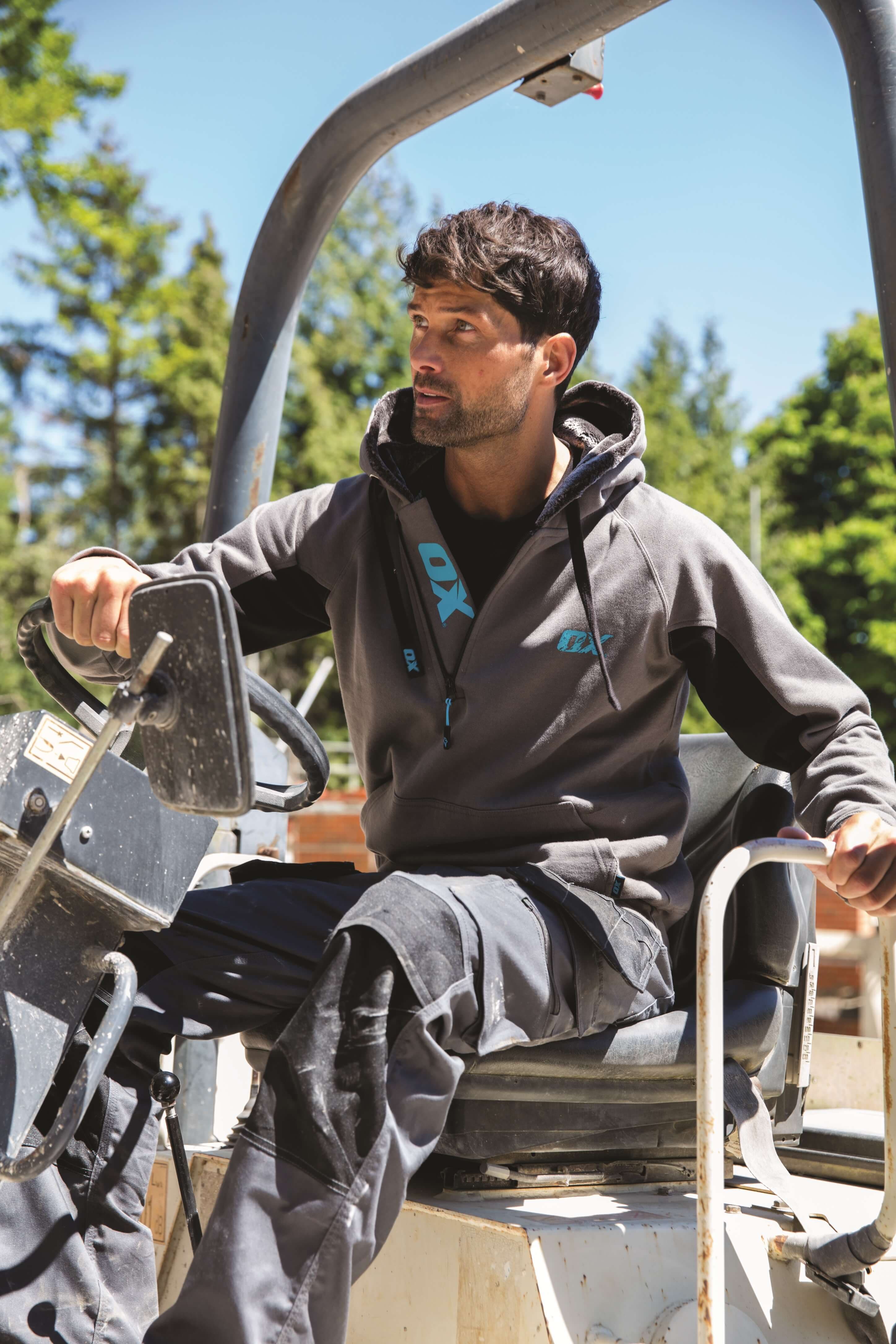 Ox Tools OX-W550403 Ox Hoodie - M - Black - Grey EA