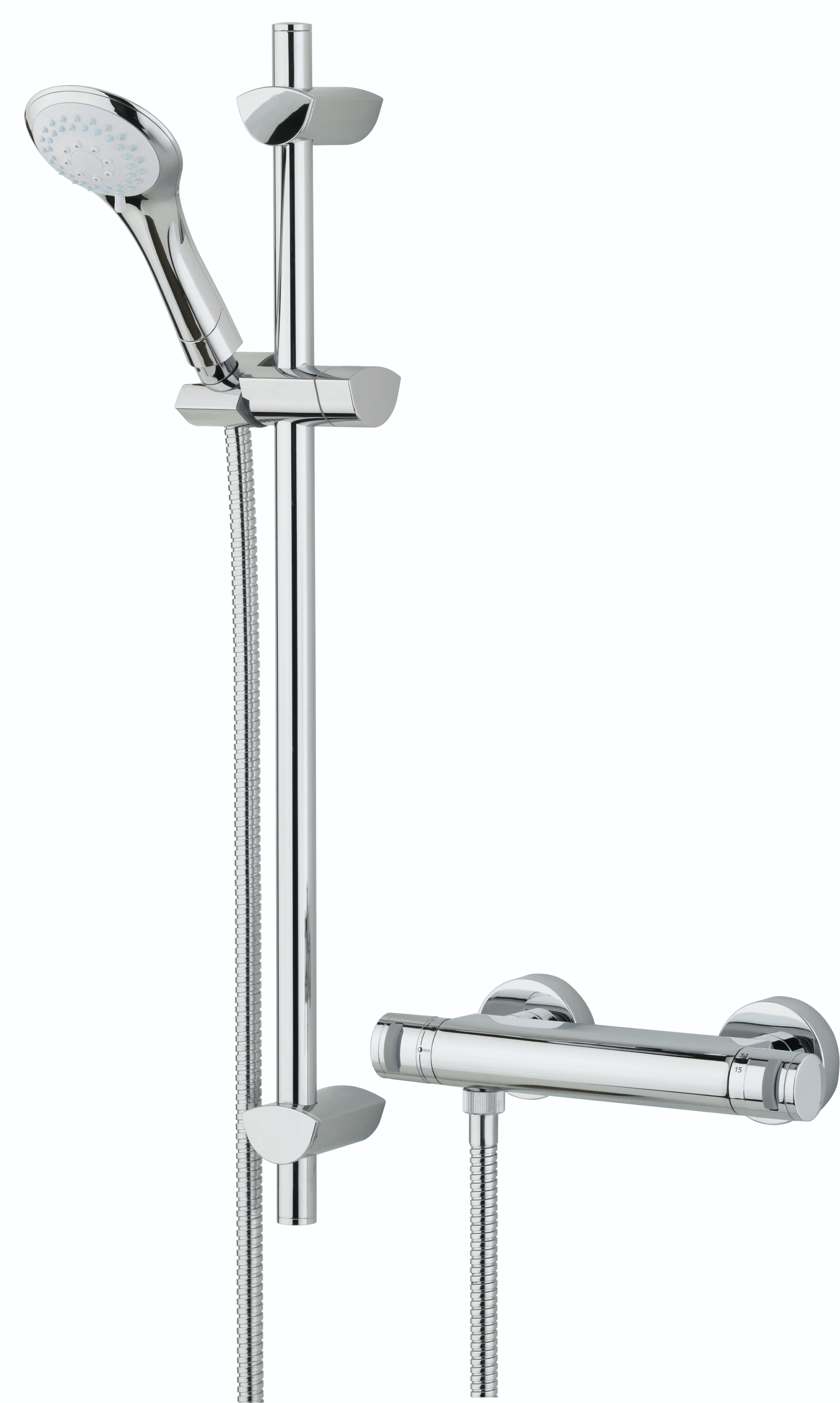 Bristan AR2 SHXMTFF C Artisan Thermostatic Surface Mounted Bar Shower Valve with Adjustable Riser & Fast Fit Connections