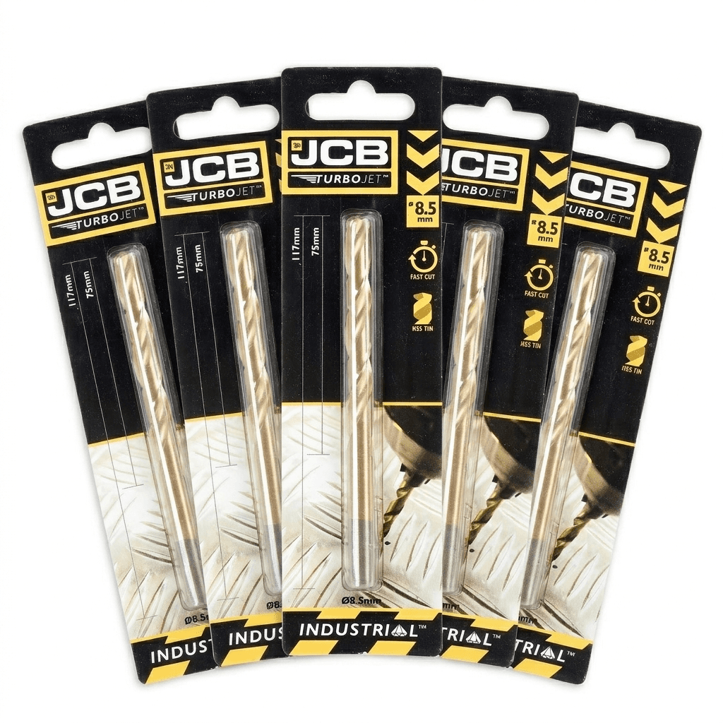 JCB 8.5 x 11 mm 7 Point HSS Drill Bit TurboJet (5 Pack) | 5055803318796-X5