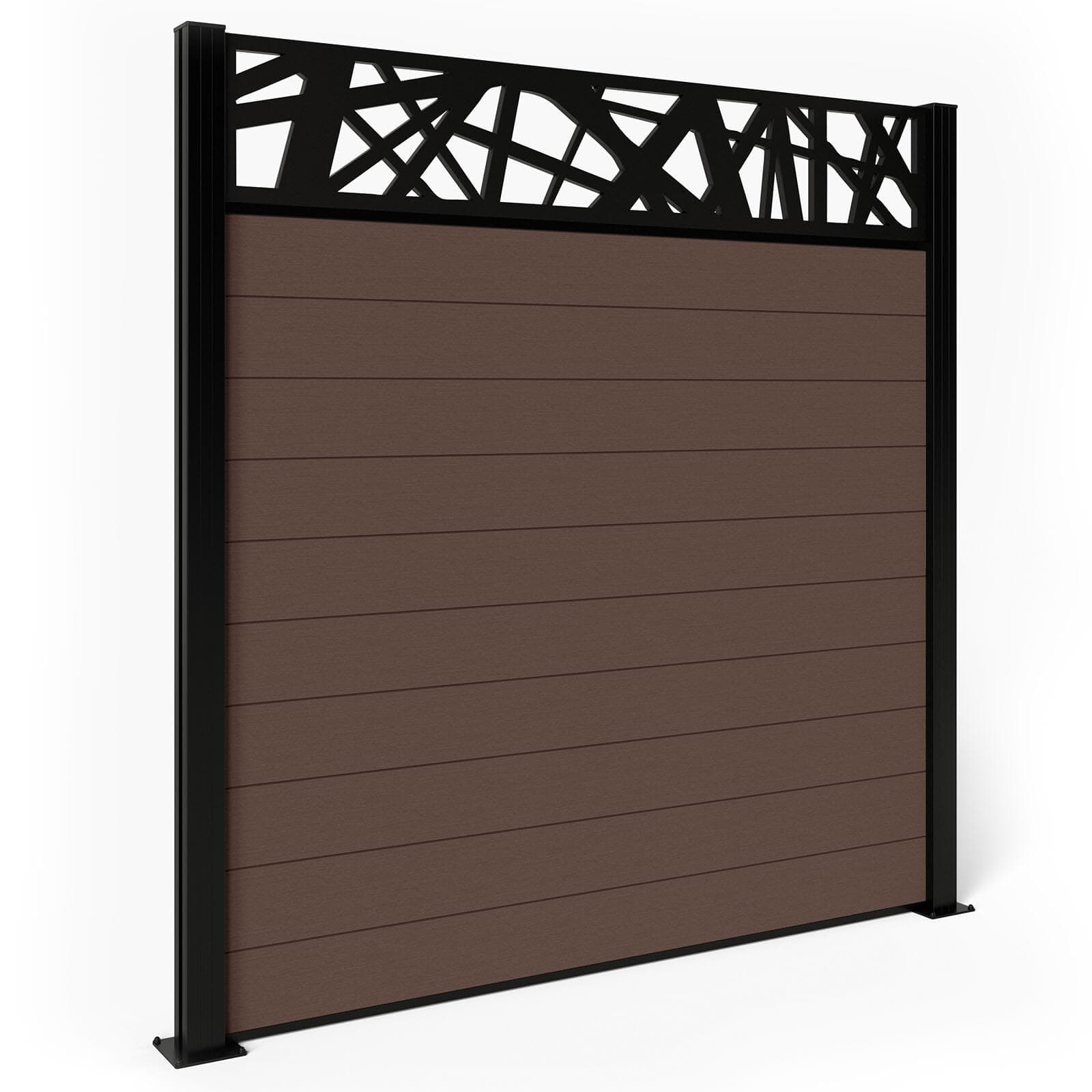 Composite Fence Panels - Mocha with Aluminium Posts 1.8m