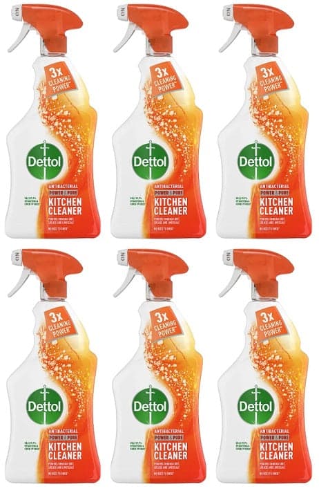 6 x Dettol Power & Pure Spray Kitchen - 750ML