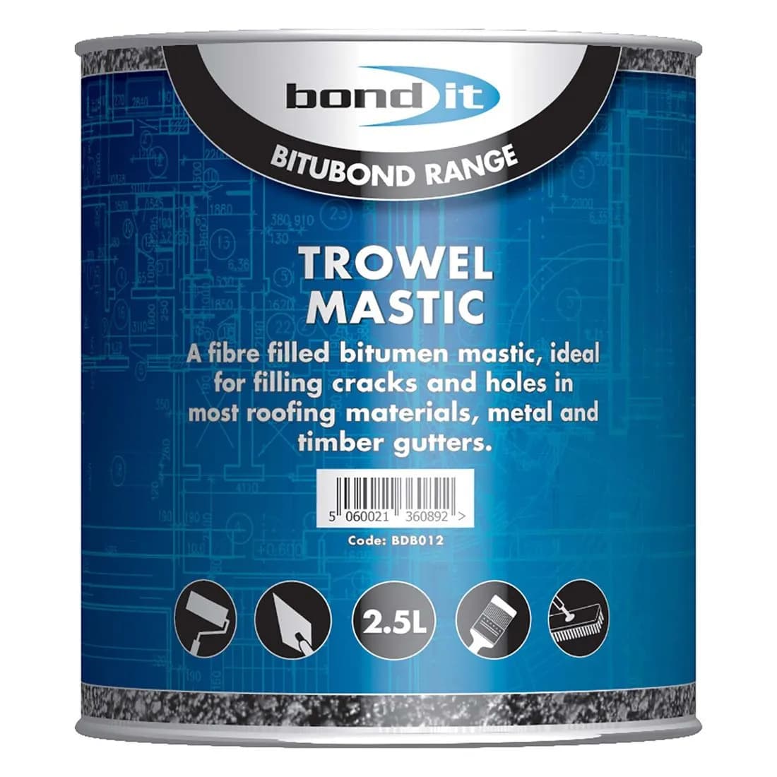 Bitubond Trowel Mastic Black 2.5L