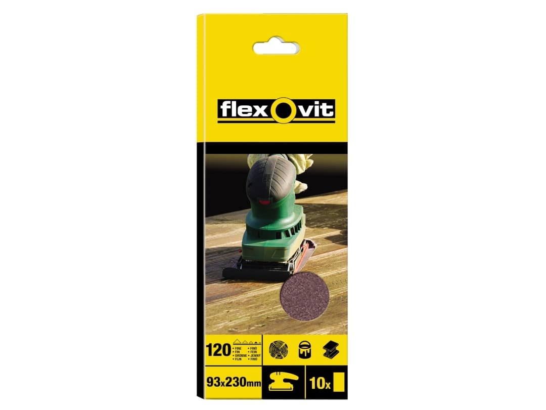 Flexovit 1/3 Sanding Sheets Plain Medium 80 Grit (Pack 10) 63642526320