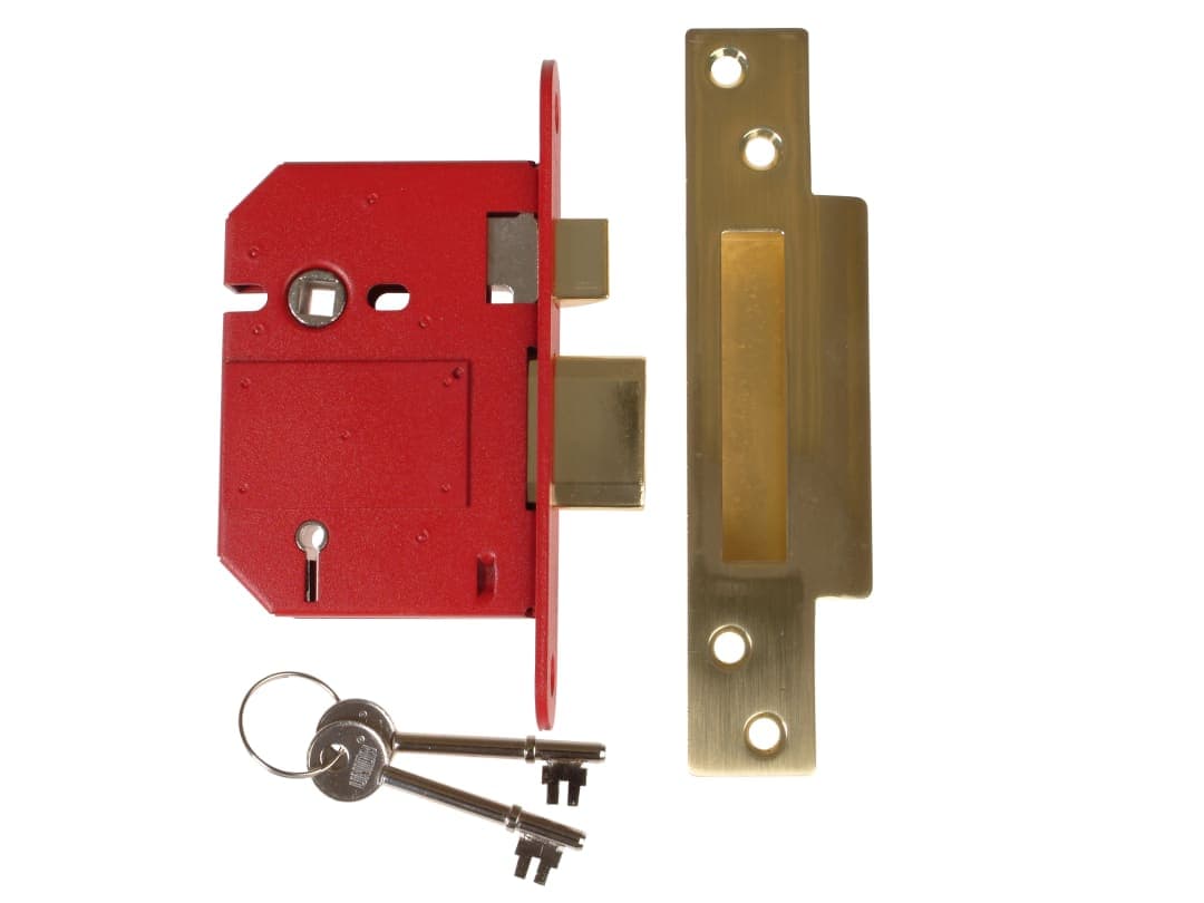 UNION StrongBOLT 2200S BS 5 Lever Mortice Sashlock Satin Brass 81mm Box J2200S-PL-3.0