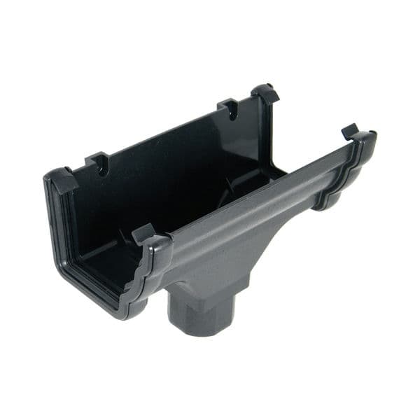 FloPlast Cast Iron Effect Ogee Gutter Universal Running Outlet - 110mm x 80mm