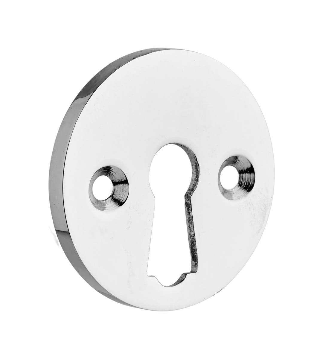 Victorian Open Keyhole Escutcheon Lock - 35mm - Polished Chrome - Hardware Solutions
