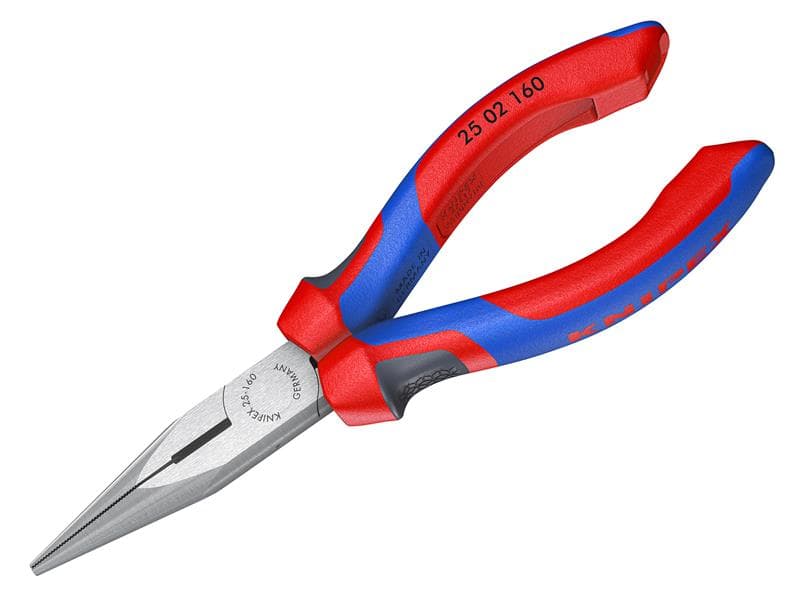 Knipex 25 02 160 SB Snipe Nose Side Cutting Pliers (Radio) Multi-Component Grip 160Mm (6.1/4In)