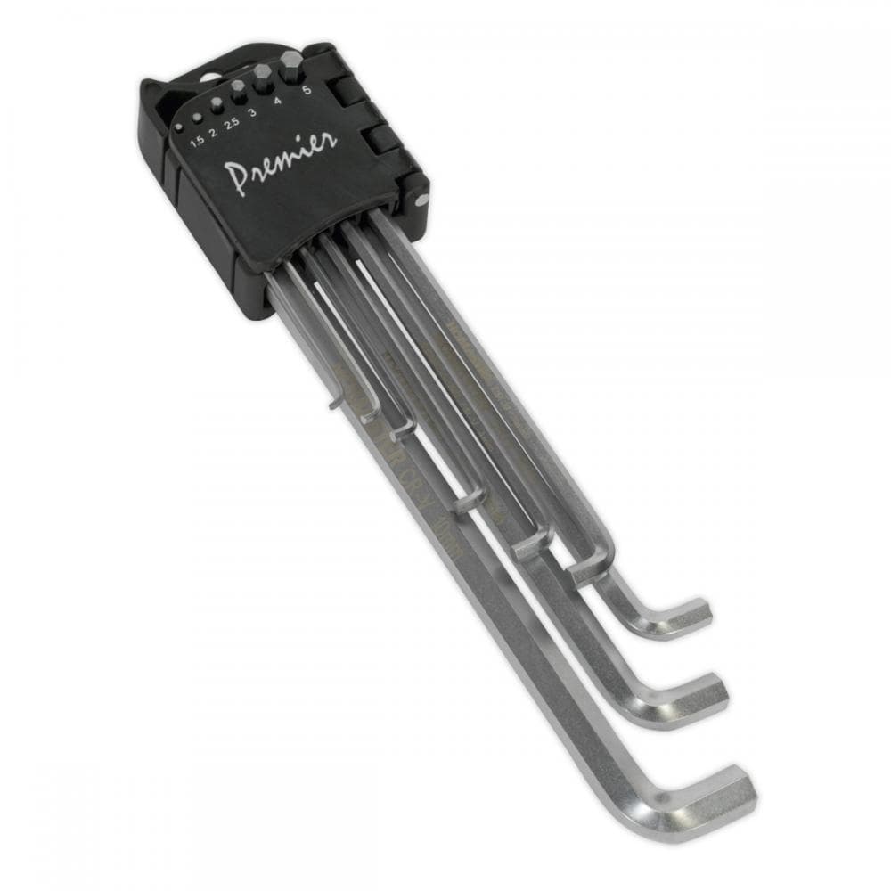 Sealey AK7174 Hex Key Set 9Pc Extra-Long Stubby Element Metric