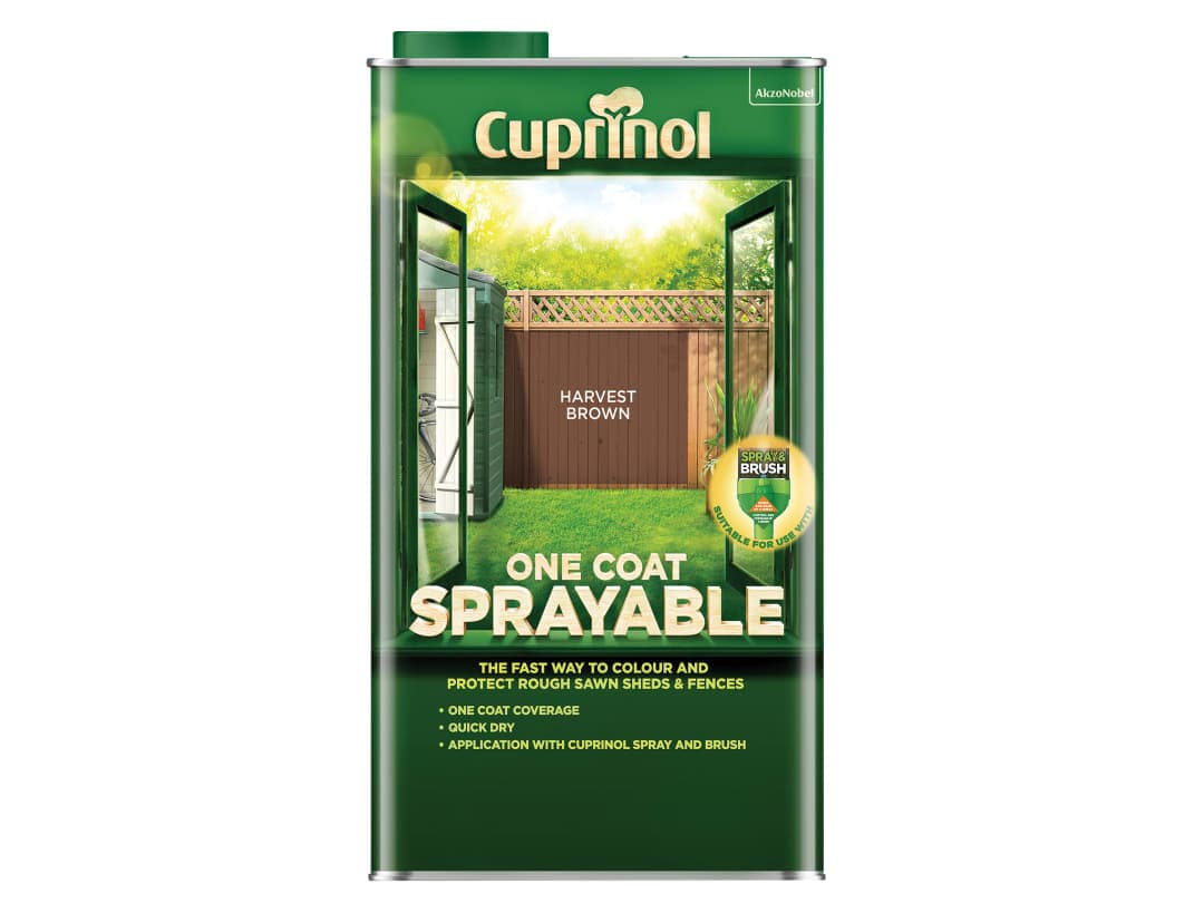 Cuprinol One Coat Sprayable Fence Treatment Harvest Brown 5 litre 5355973