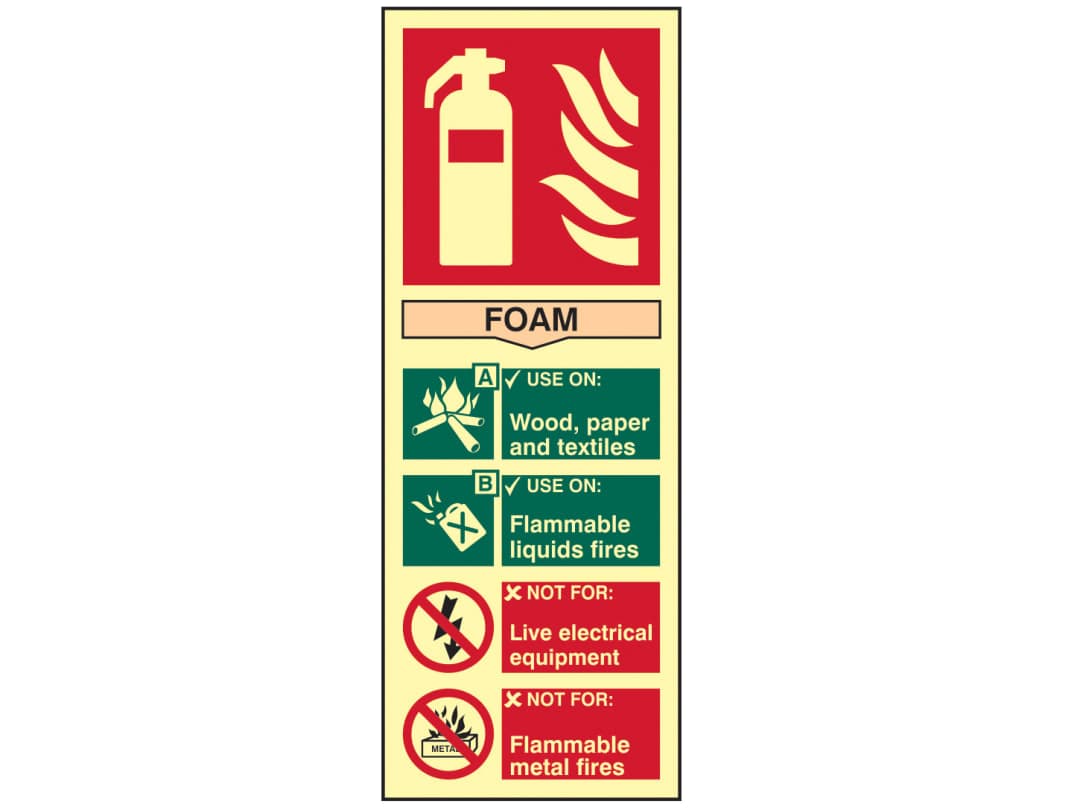 Scan Fire Extinguisher Composite Foam - Photoluminescent 75 x 200mm 1591