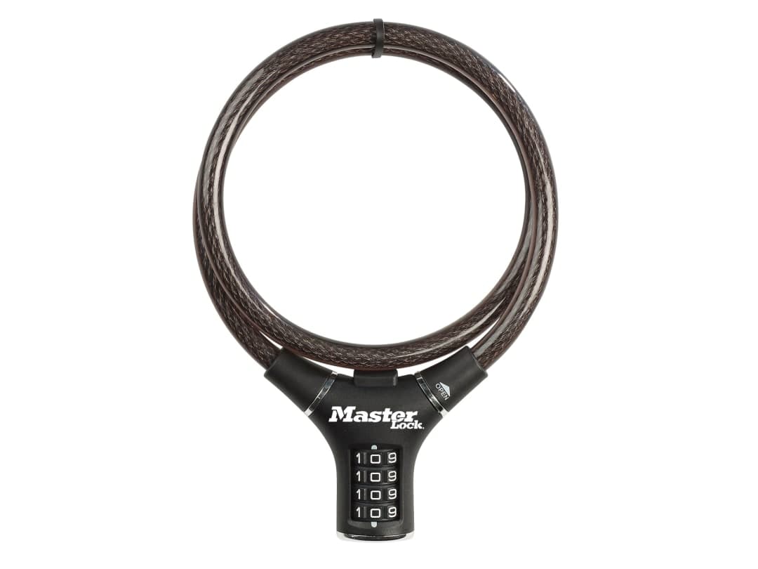 Master Lock Black Steel Rigid Combination Cable 0.9m x 12mm 8229EURDPRO