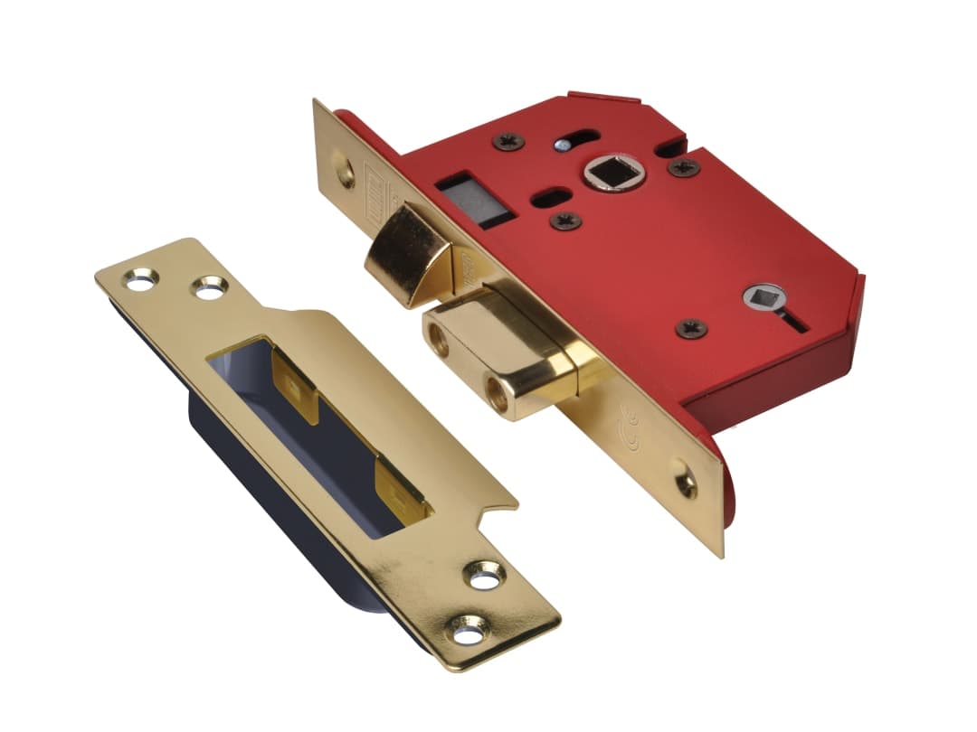 UNION StrongBOLT 22WCS Mortice Bathroom Lock Polished Brass 68mm 2.5in Visi Y22WCS-PB-2.5