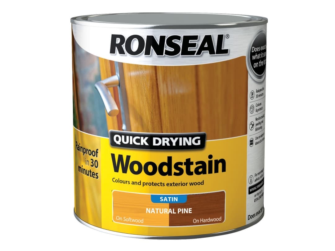 Ronseal Quick Drying Woodstain Satin Natural Pine 2.5 litre 34971