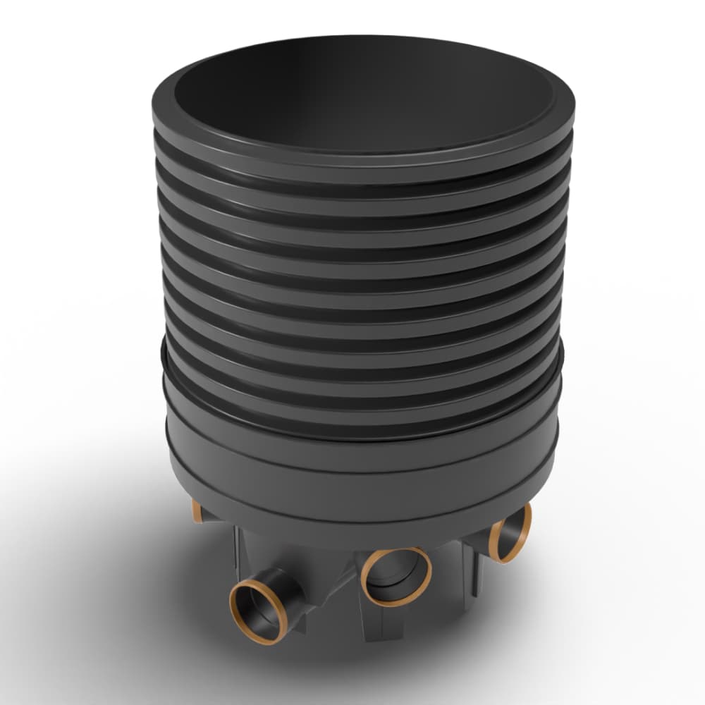 Inspection Chamber Set - 600mm Diameter x 1020mm Depth with 110mm Channel & 110mm Inlets